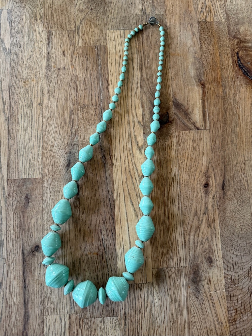 31 Bits Mint Green Graduated Bead Necklace
